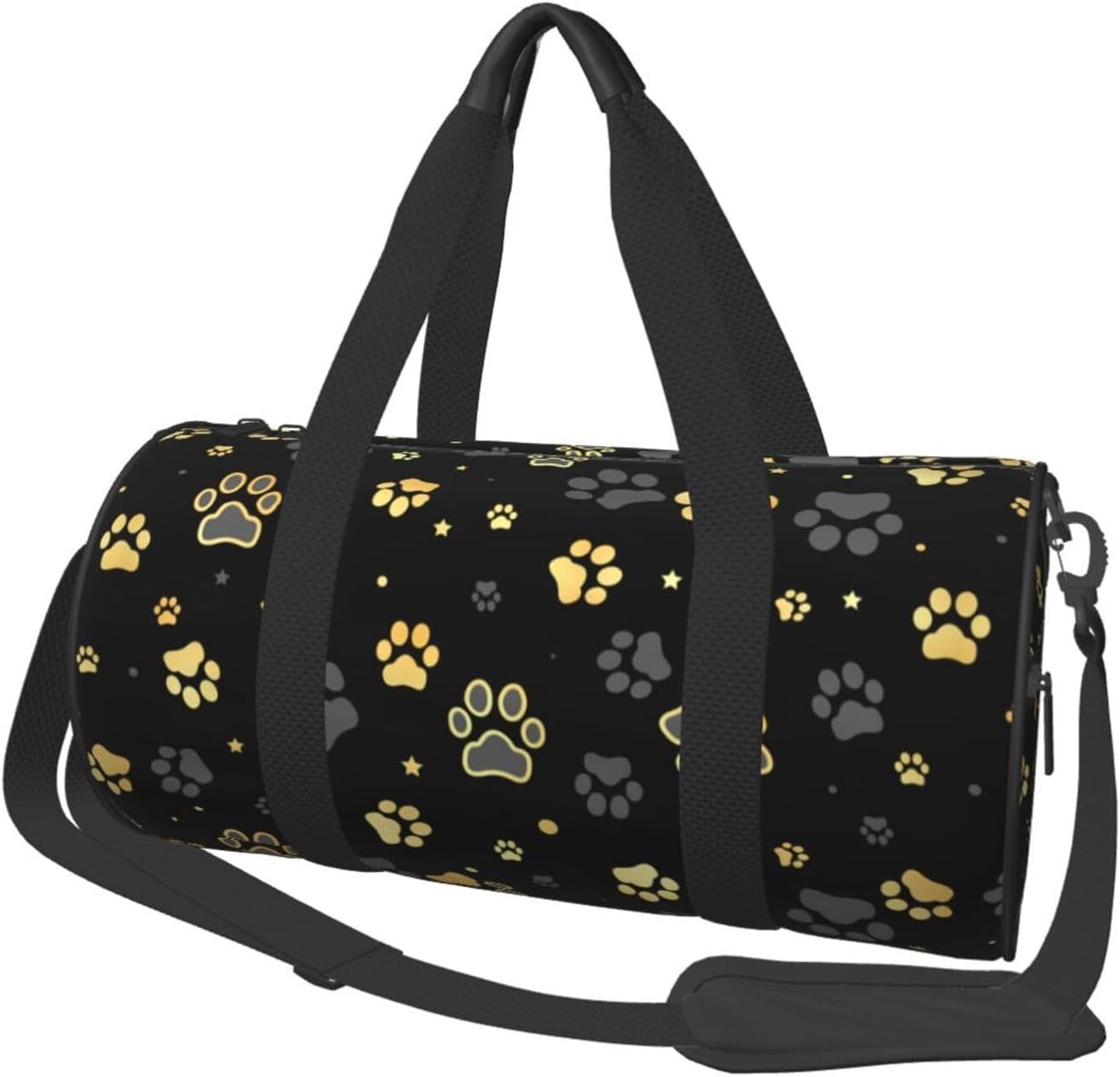 Golden Dogs Animal Paws Sports Gym Bag Travel Duffel Bag Shoes Compartment For Men Women Foldable Lightweight Yoga Gym Sports Bag