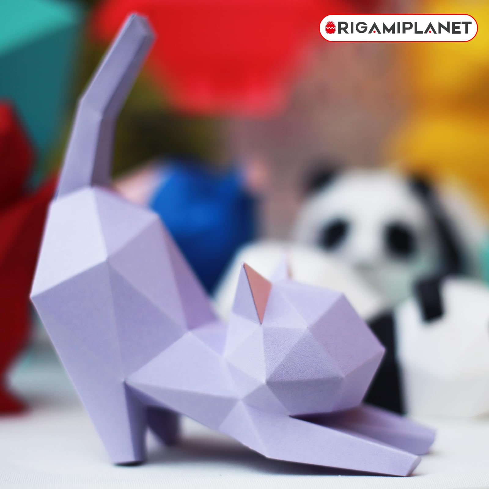 DIY Origami Kitten Craft Kit - Purple Yoga Kitten -4