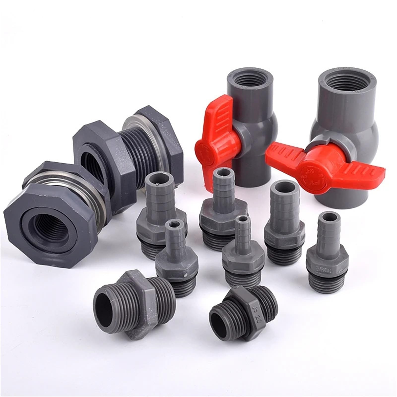 Juego de 1 a 3 conectores PVC for acuario, 1/2" y 3/4" a 8-16 mm, for manguera drenaje agua, válvula unión Pagoda(3l4 Inch-12mm,3Pcs)
