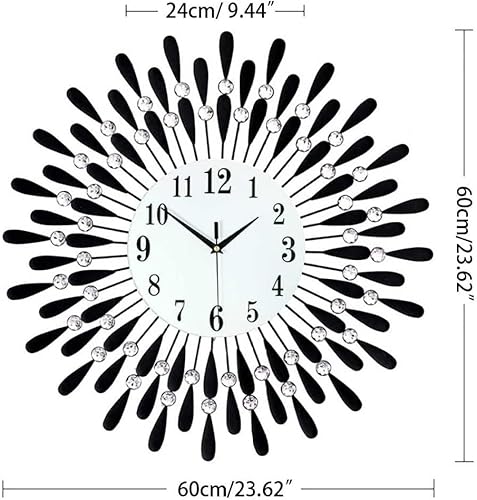 Miniatura 5 de VUCICA Reloj de cocina moderno reloj de pared 3D cristal celebración reloj de pared de metal espejo plateado brillante decorativo sala de estar