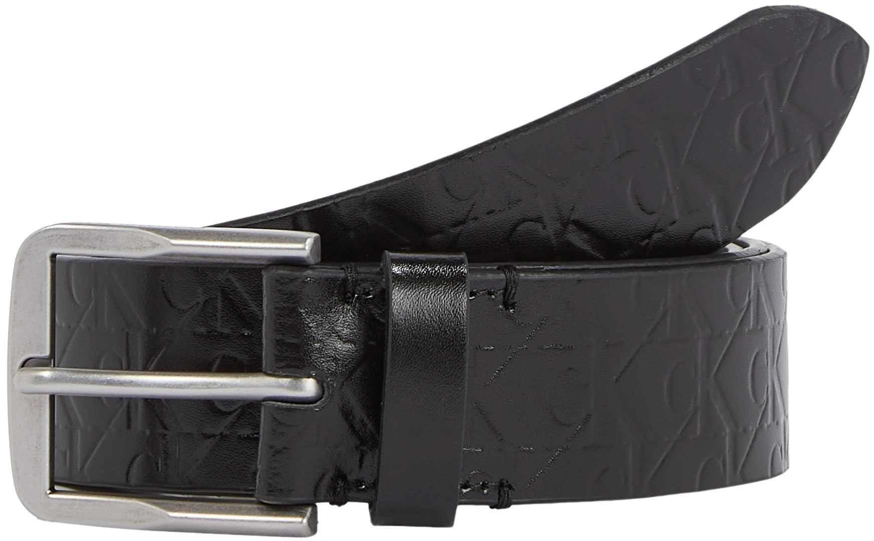 Calvin Klein Jeans Cintura Uomo Classic Flat Lthr Belt 35Mm Aop in Pelle