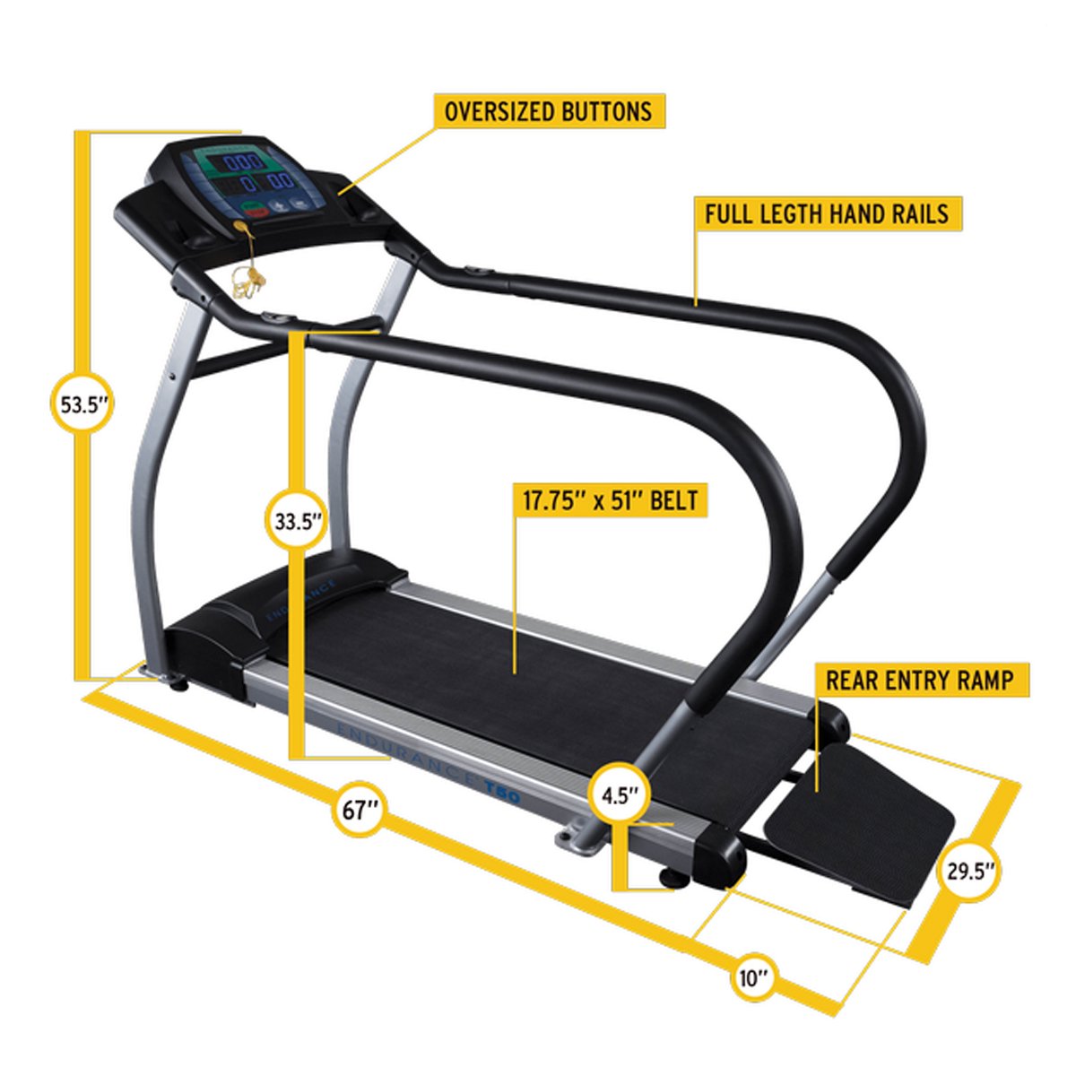 Body Solid Endurance T50 Rehab Walking Treadmill Hp - Main Image