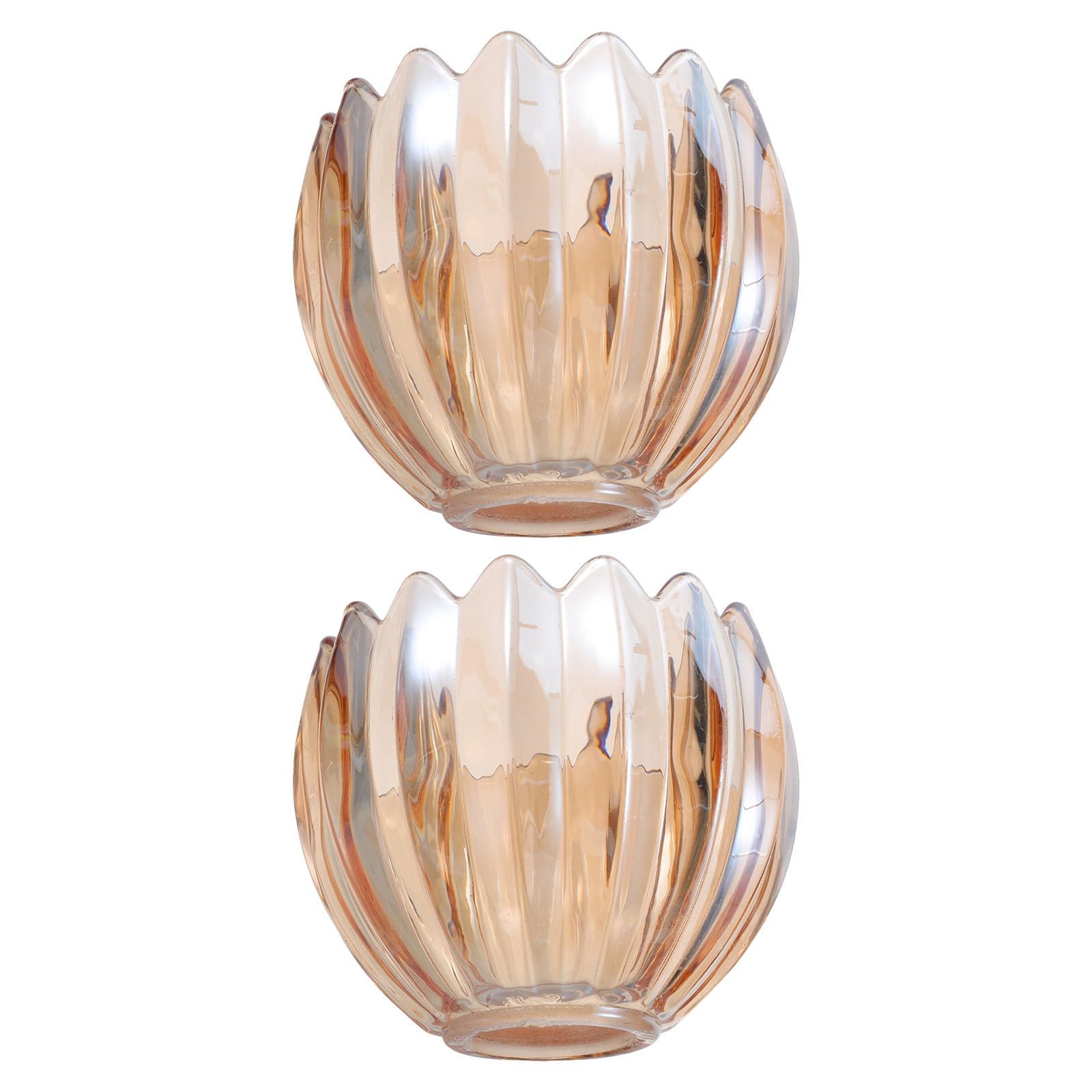 2 Pièces Abat-jour Tulipe en Verre Côtelé Vintage pour Chandeliers