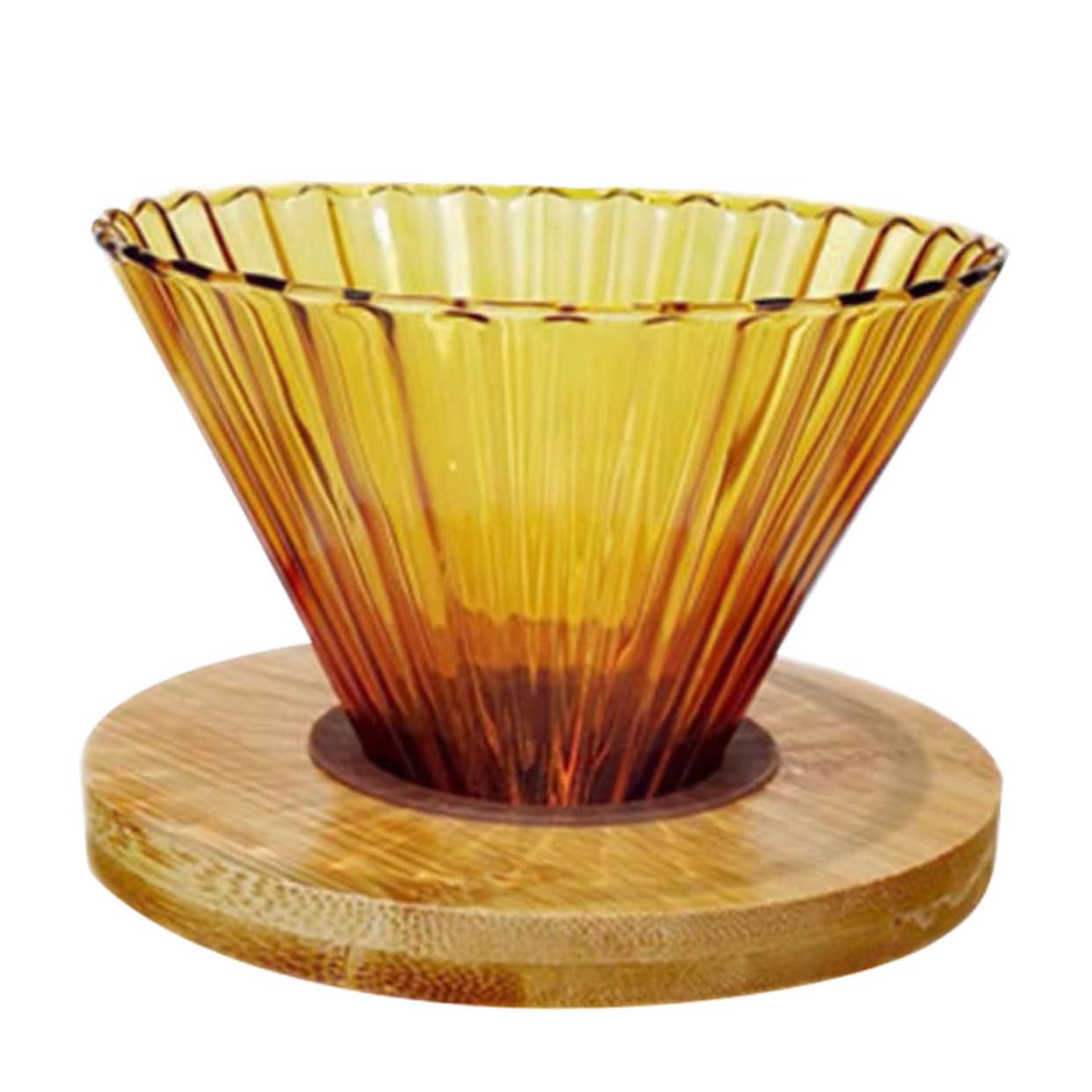 HOUDERCO Durable Coffee Filters Wood Material Dripper Funnel Set for Household Coffee Making