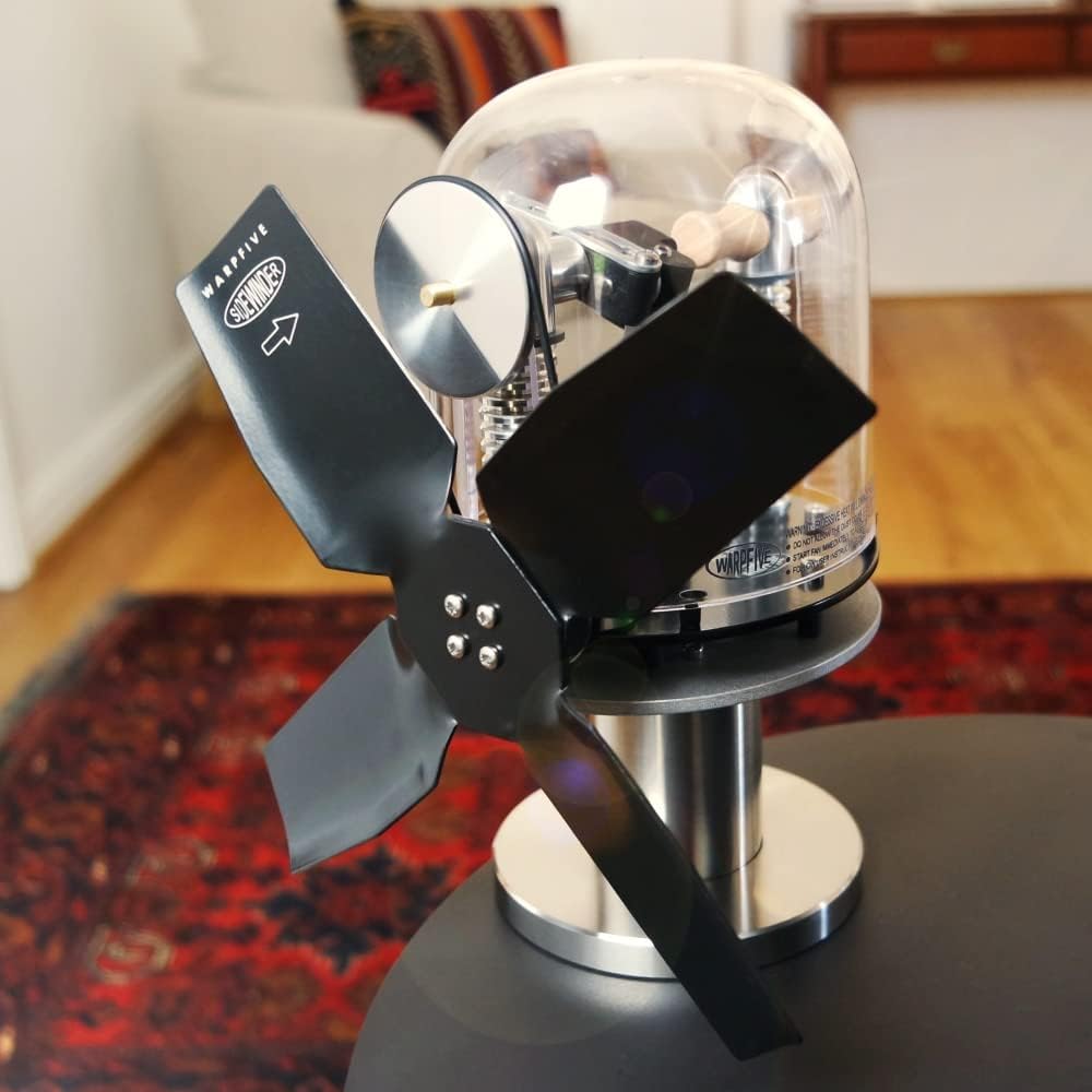 Warpfive Small Heat Powered Stove Top Fan for Wood Multi-Fuel Coal Sidewinder Eco Stirling Engine
