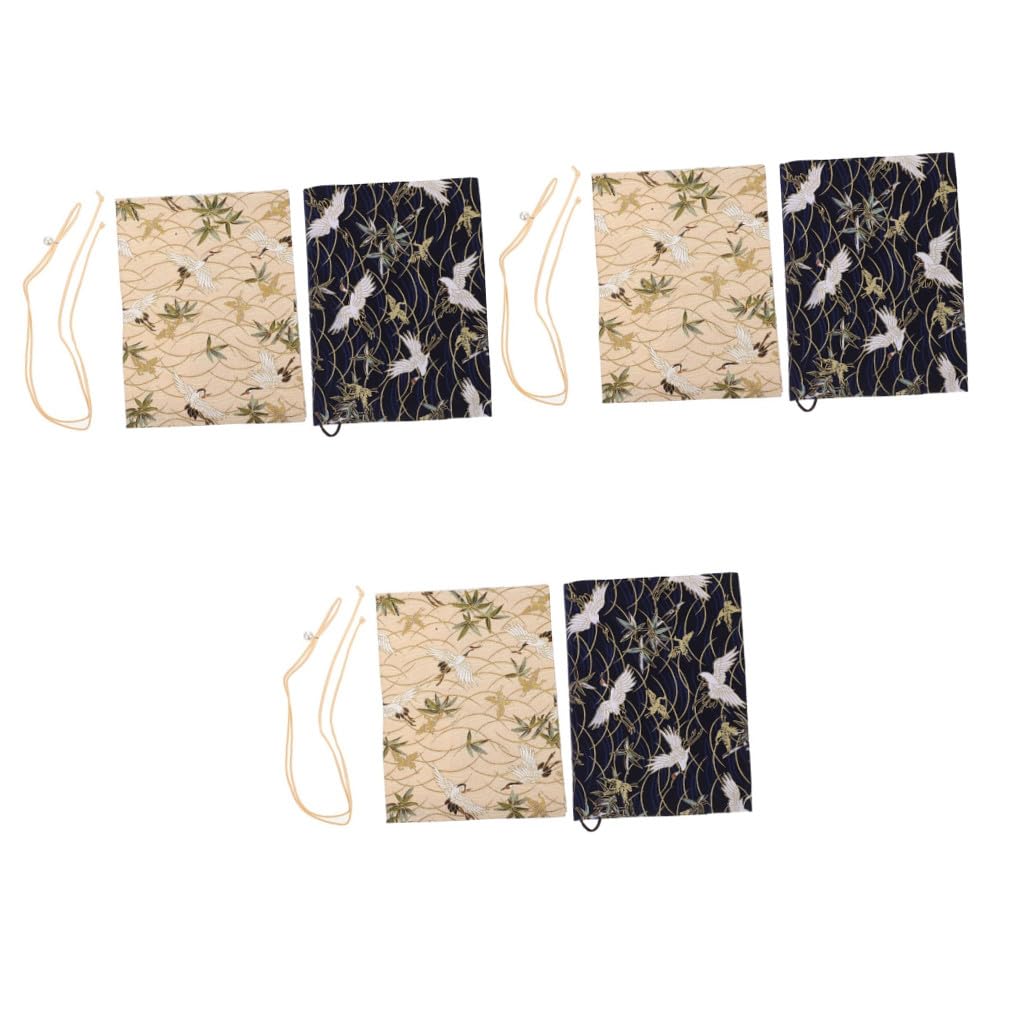 Lurrose 6 Pièces Couverture De Livre En Tissu Protecteur De Livre Exquis Pochette De Livre De Poche Protège-livre Ornemental Pochette De Livre à Couverture Rigide Déco Tendance Chiffon