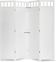 Urbane Crafts Wooden Room Partition/Screen/Room Divider/Room Separator for Living Room Bedroom Hallway Home Office Restaurant (White 4 Panel)