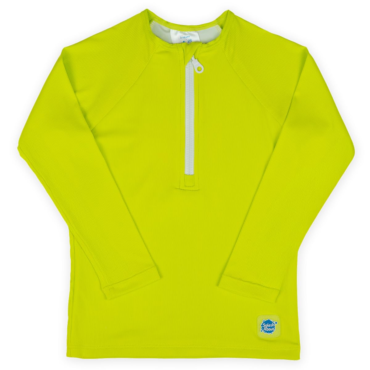 Splash About Long Sleeve Premium Rash Top, Lime - 1 Year