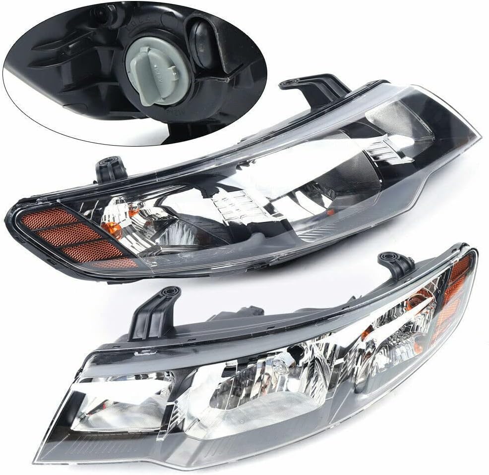LYNICESHOP Front Headlight, Clear Headlight for Kia Forte 2010-2013 Halogen Headlights, Assembly Replacement Factory Headlamp (Driver + Passenger Side)