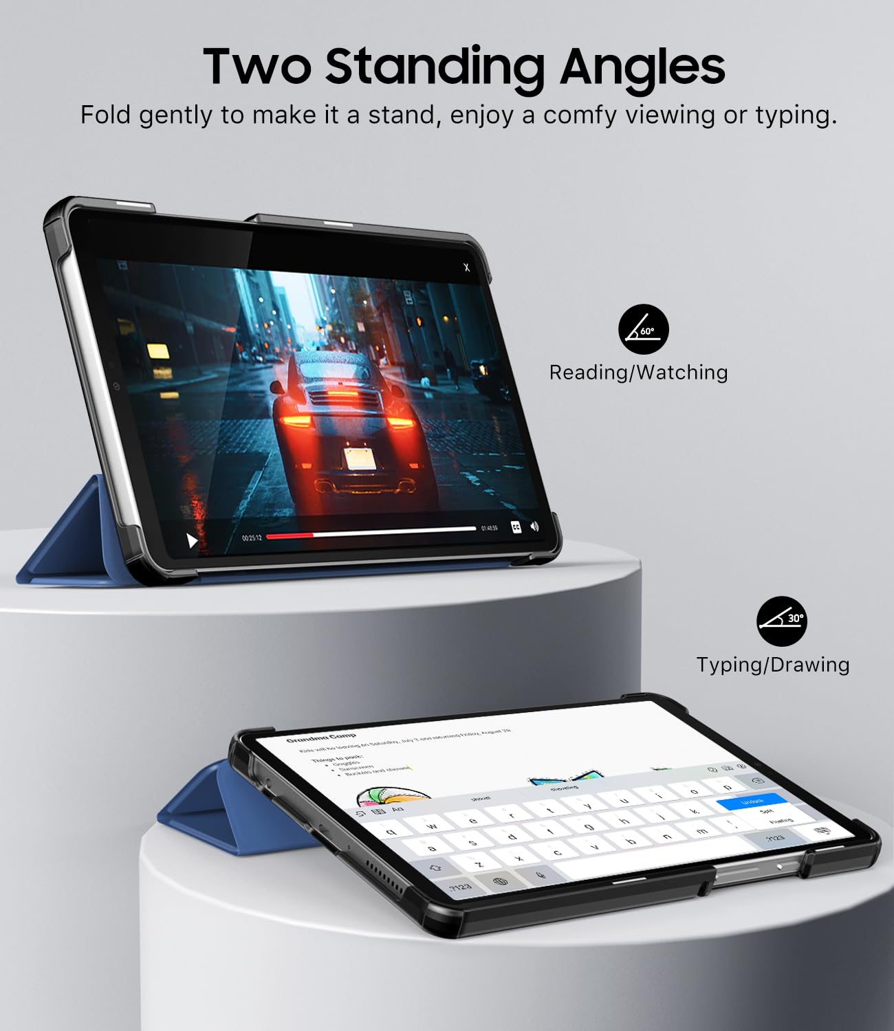 TiMOVO Cover Protettiva Compatibile con Samsung Galaxy Tab A11/A9 8,7 Pollici (2025/2023), Sottile e Leggero, Cover Protettiva a Guscio Posteriore Rigido, Blu Marino