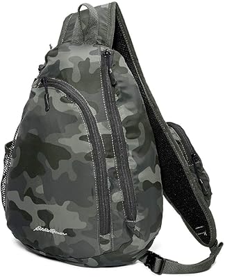 Eddie Bauer Ripstop 8L Shoulder Sling Pack with Padded Air-Mesh Adjustable Crossbody Strap, Camo, One Size