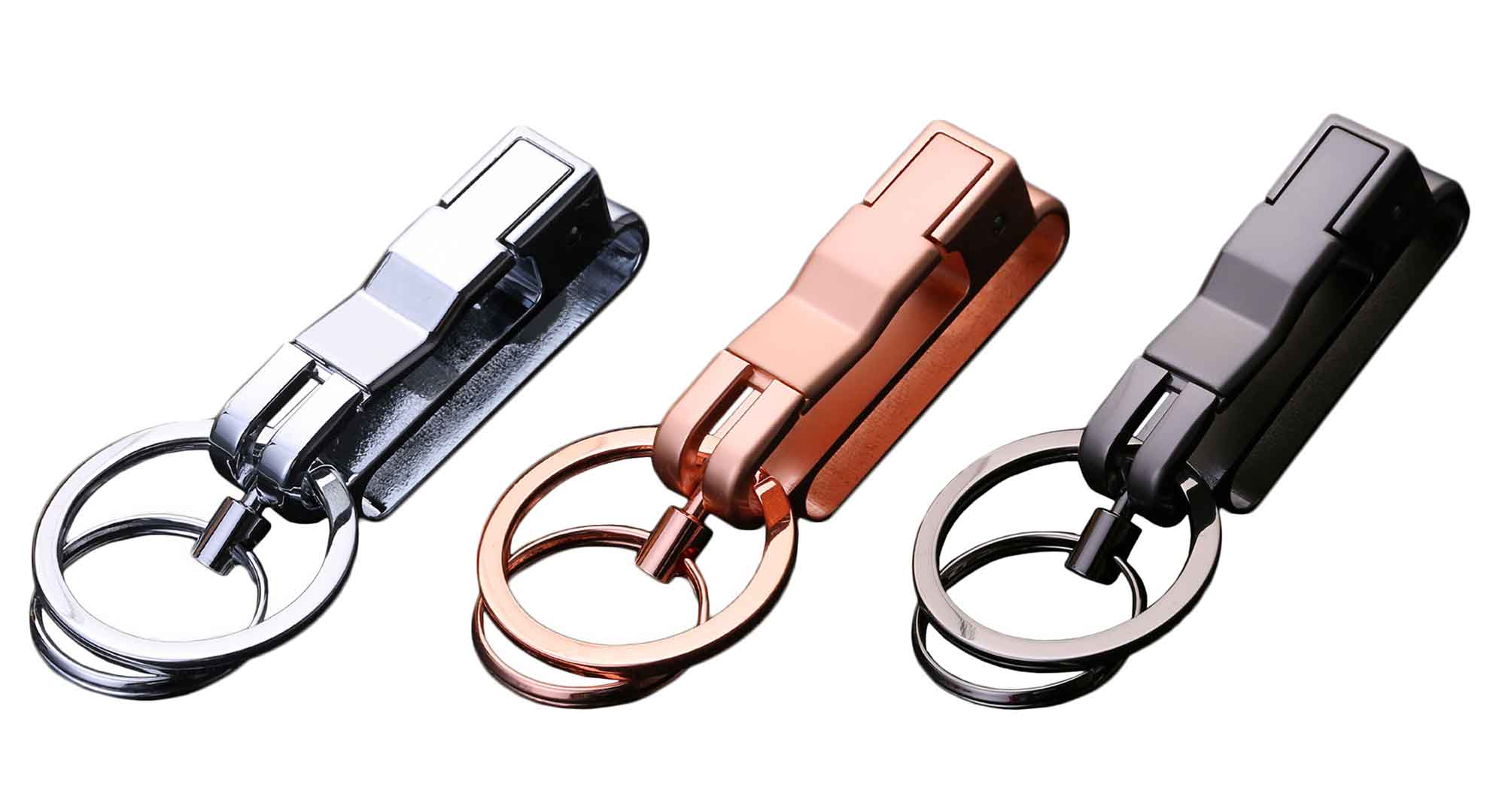 Amazon.co.jp: ダブルリング キーホルダー キーリング ベルト ループ