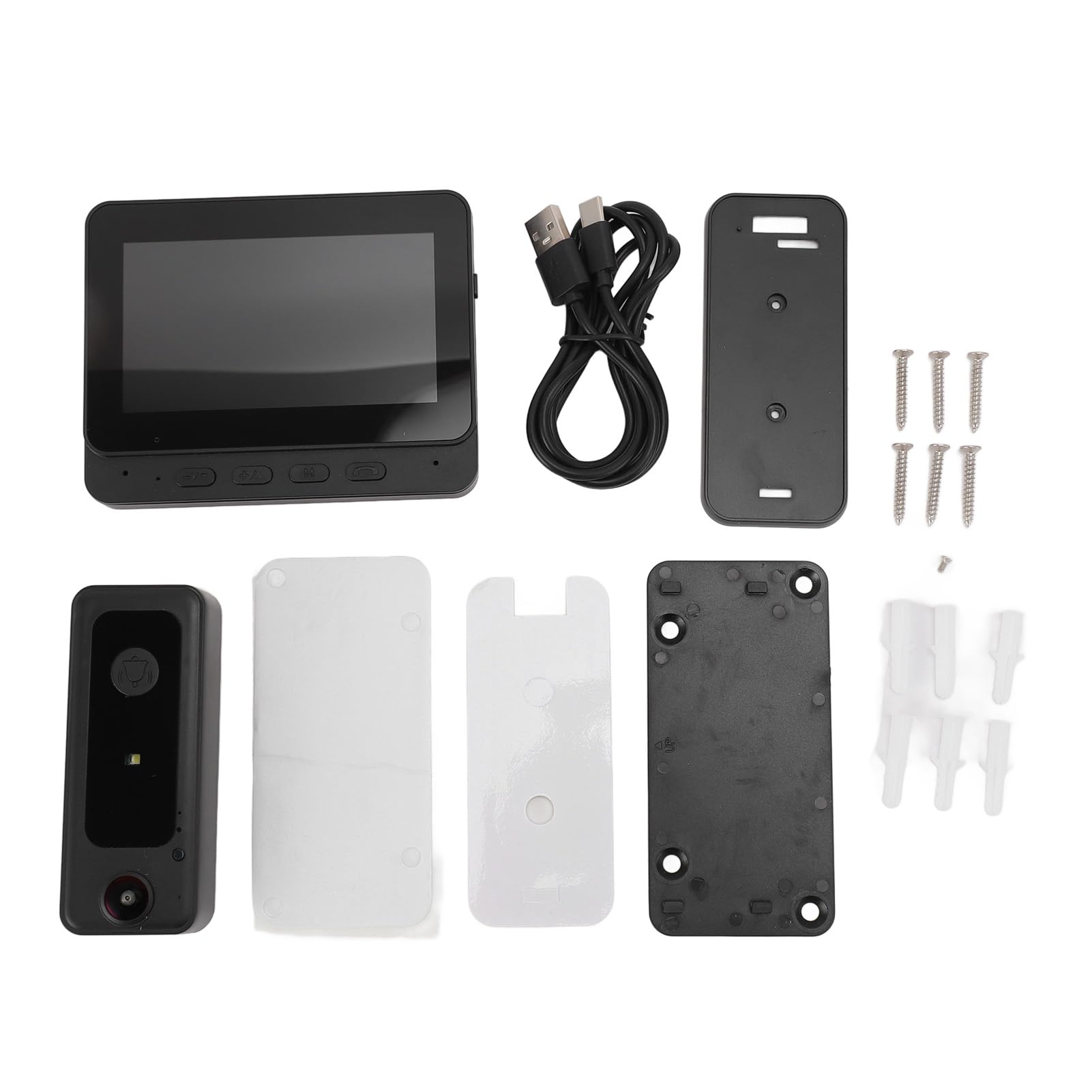 Cosiki de Intercomunicación con Timbre con Vídeo, Altavoz con Pantalla HD de 8MP y 4,3 Pulgadas, Micrófono, Timbre con Vídeo Inalámbrico para Seguridad en el Hogar