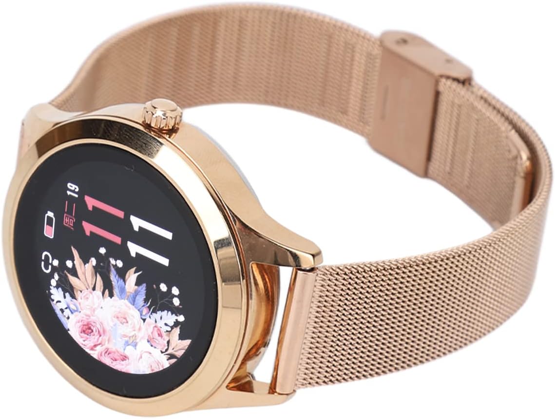 minifinker Banda Inteligente Redonda, Pulsera Inteligente con Sensor óptico de Frecuencia Cardíaca Grado Amigable con la Piel IP68 a Prueba de Agua para Exteriores para Mujeres