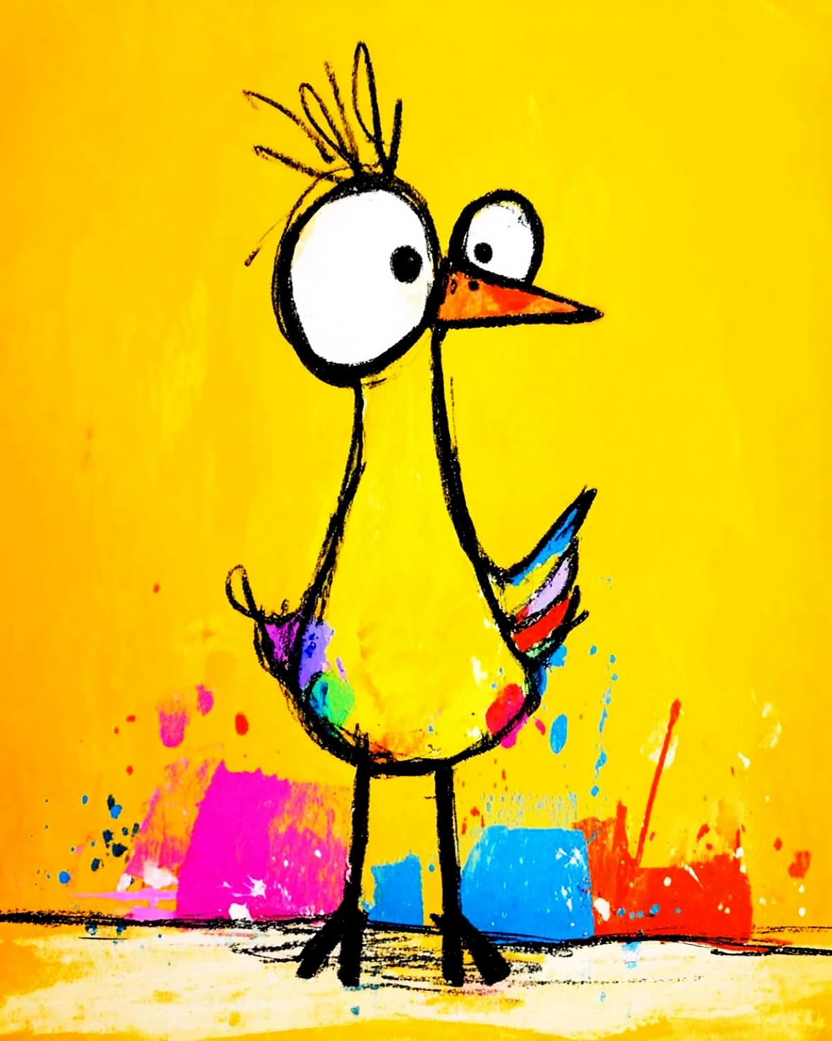 LIUBAISHI Paint by Numbers for Adults, Colourful Feathered Dumb Bird, 40x50 cm Acrylic Canvas Painting Kit