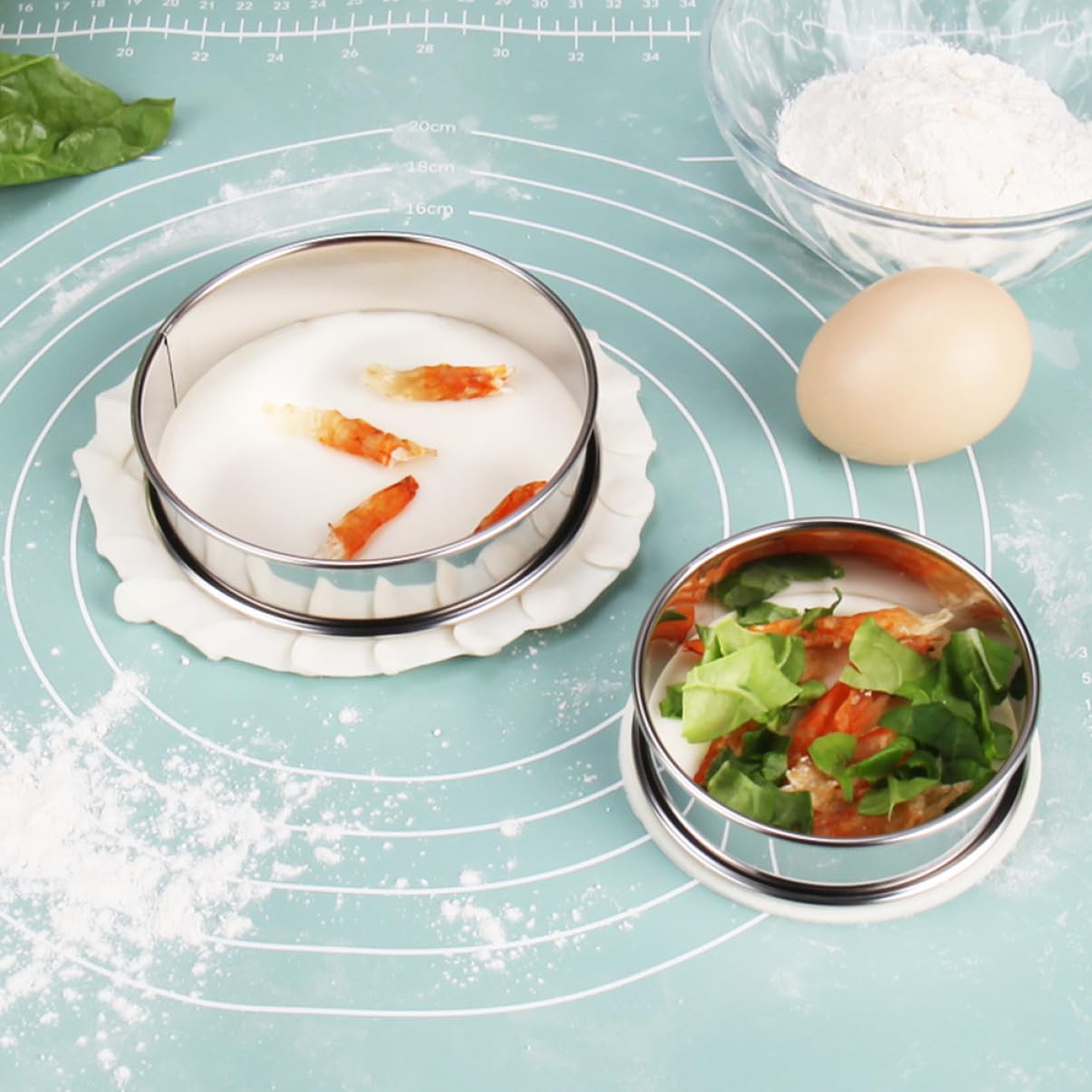 GRIRIW Practical Pizza Making Tool 3pcs Pizza Spreading Ring Baking Molds Lightweight