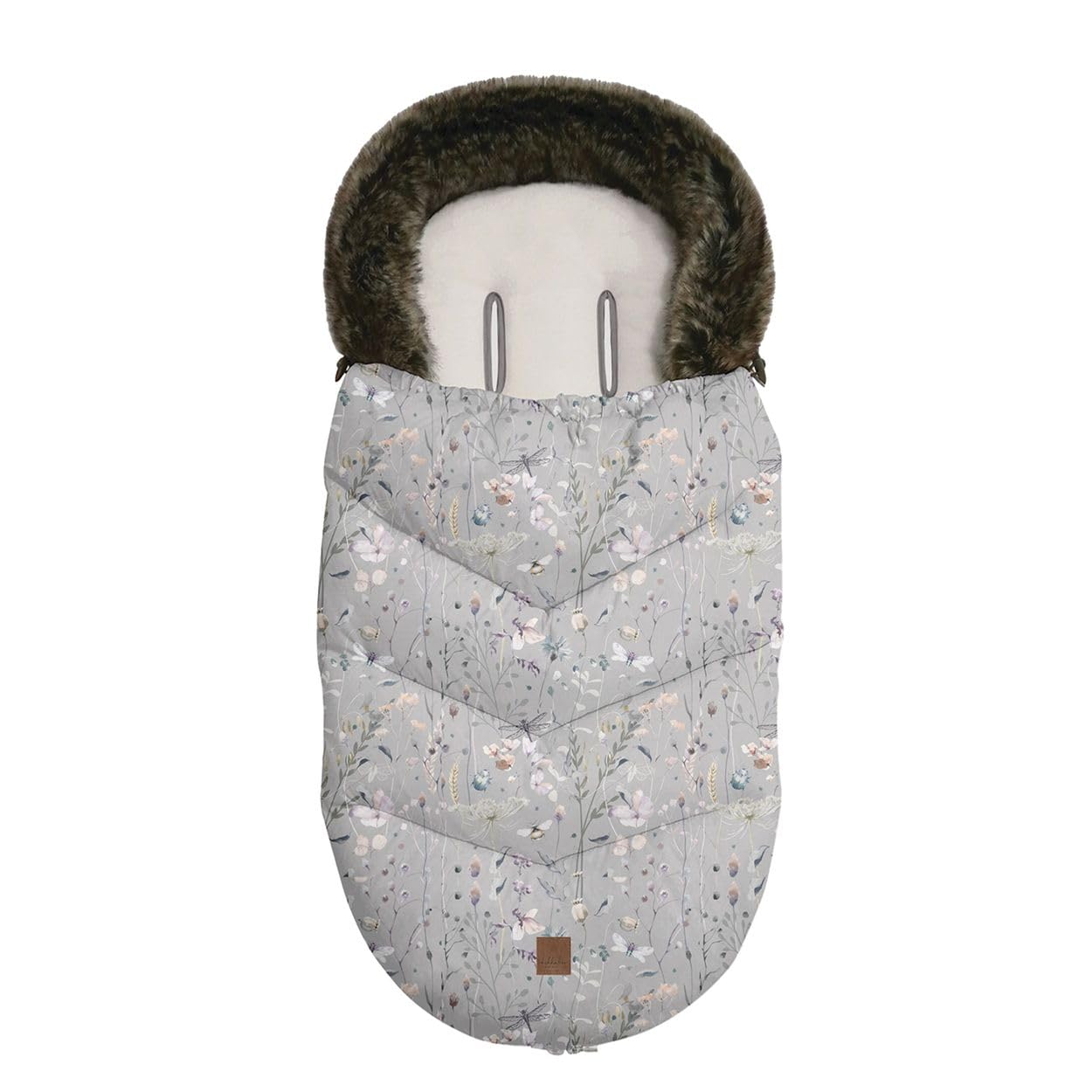 Kikkaboo, Coprigambe di lusso in pelliccia rimovibile per passeggino cerniera, colori:grigio chiaro