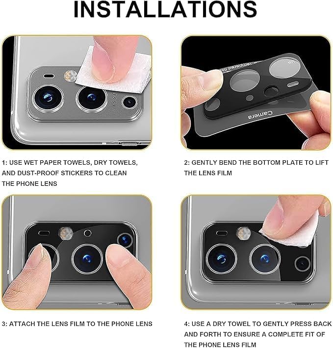 Image of ZARALA Glass Camera Lens Protector For Oppo Reno 12 /Oppo Reno 12 Pro 5G [9H Hardness] [6D Lens Protector ] [Easy Installation] Black