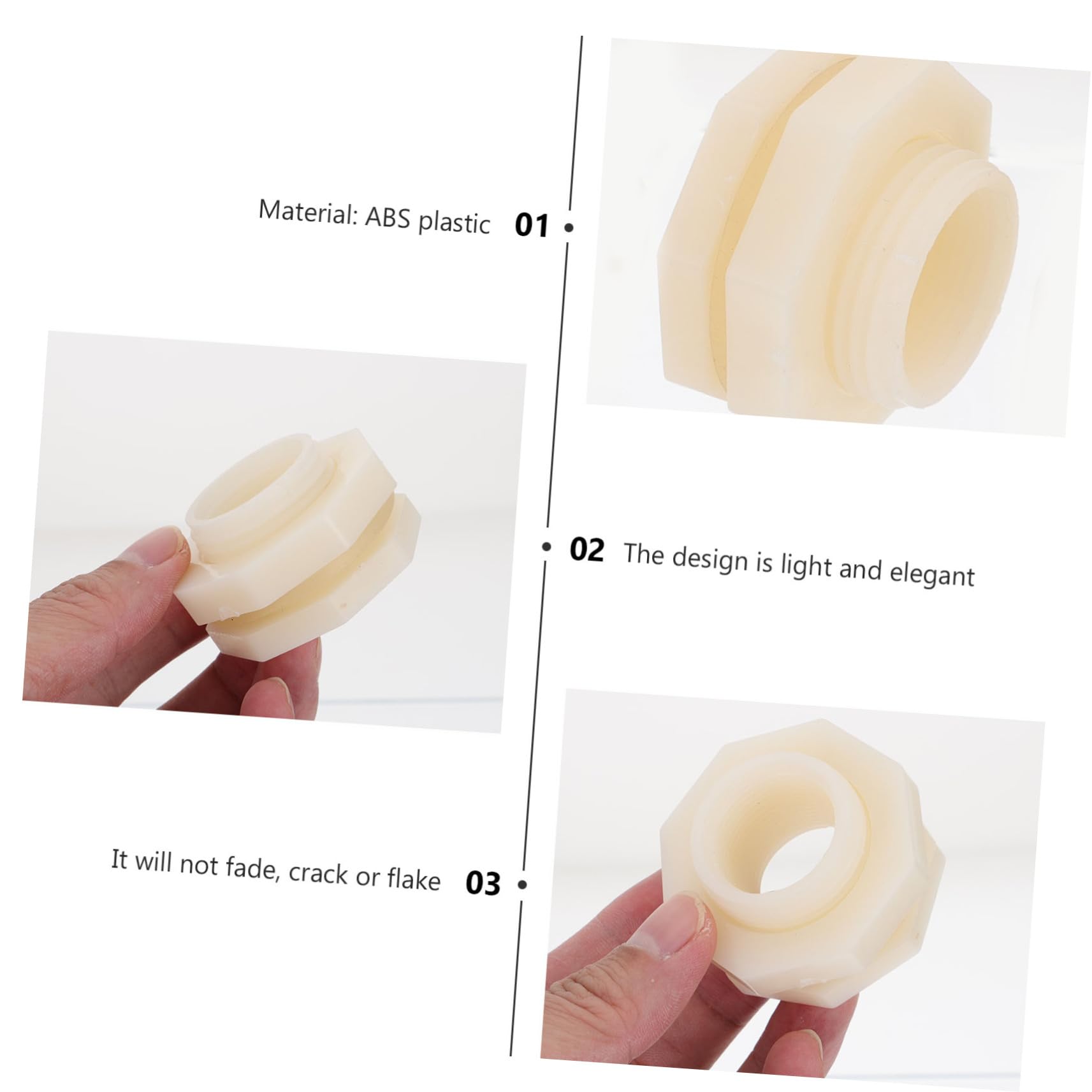 Unomor Water Tank Fittings Set 10pcs Tank Connector Adapter Smooth Thread Design