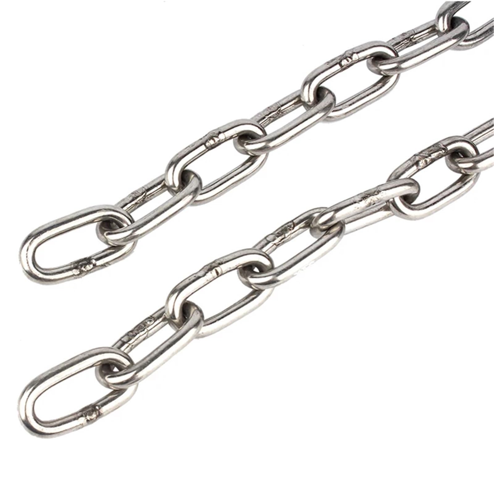 Cadena Cadenas de acero inoxidable 304, cadena eslabones largos, cuerda Metal tracción for mascotas, 2 uds(4mm(1m)-2Pcs)