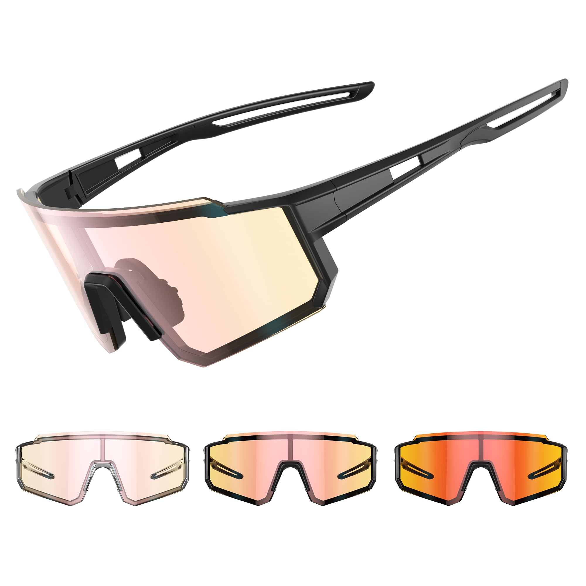 suoso Sportbrille-Sonnenbrille Herren-Damen-Fahrradbrille-Sunglasses men-Polarisiert-UV400-Damen-Ski Sonnenbrille-Schnelle Brille Rave-Radfahren-Fahrrad-Angeln-Rennrad brille