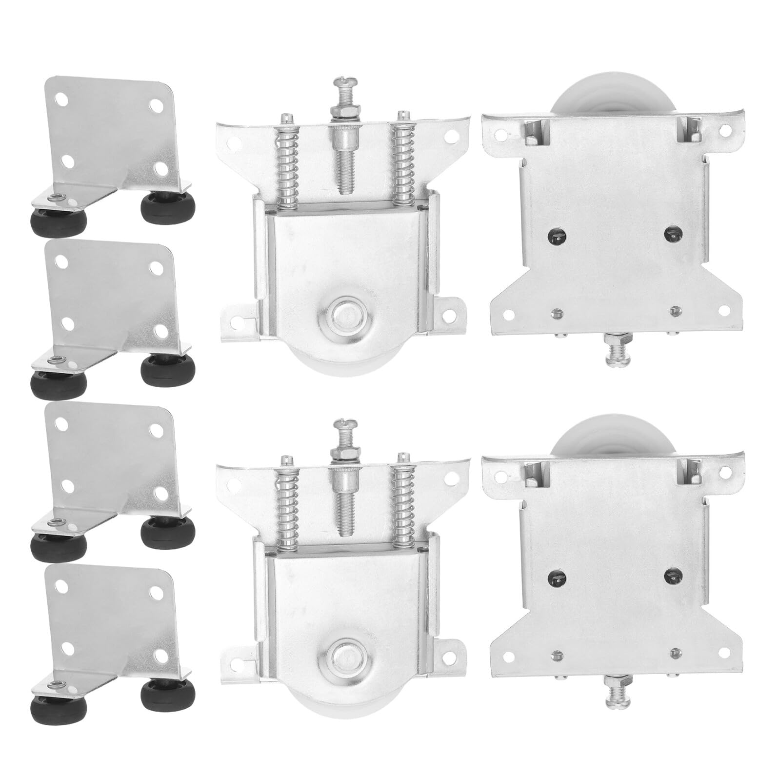 Rulli per porta scorrevole, ruote scorrevoli resistenti con cuscinetti a sfera, staffa di supporto regolabile, facile installazione per un funzionamento regolare, set da 4
