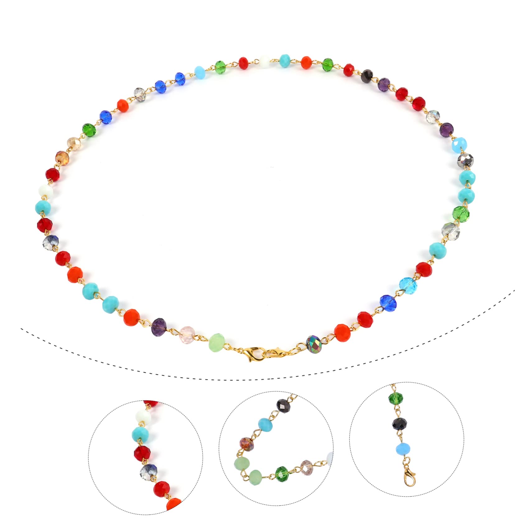 SOIMISS 6 Piezas Collar De Cuentas De Cristal Cadena Para Gafas De Sol Con Cuentas Retenedor De Gafas Collar De Perlas Gafas De Sol Deportivas Glasses Gafas De Perlas Colorful Aleación
