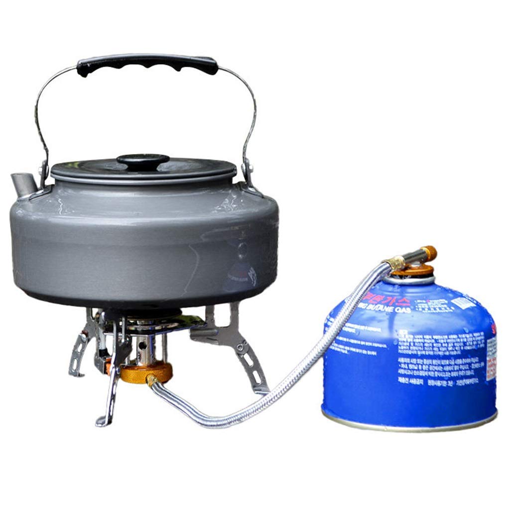 Réchaud de camping pliant en plein air Allumage électrique à économie d'énergie Kit de pique-nique portable pour la randonnée Pique-nique Trekking Réchauds de camping (Color : Silver, Size : 15 * 7.