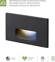 Vista 8 de ASD Lámpara LED empotrable, iluminación de peldaños para escaleras para exteriores e interiores, 3CCT, regulable, impermeable, con certificación