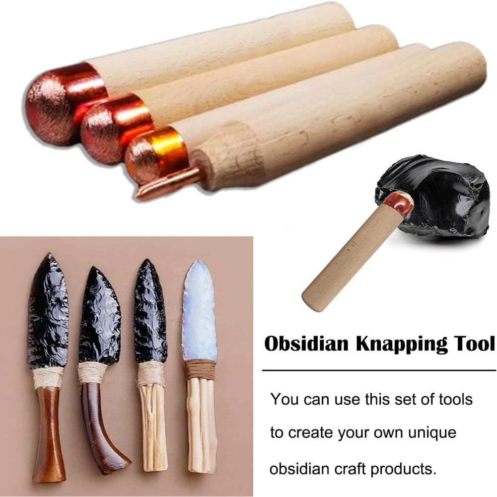 Obsydianowe Narzędzia do Rzepki Narzędzia do Knapowania Narzędzia Dragon Crystal Stone Age Toolkit Flake