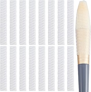 GORGECRAFT 200Pcs Makeup Brush Pen Guard Protector White Net Reusable Thread Spool Savers Expandable Mesh Cover Plastic Sewin Thread Netting Machine Embroidery Net for Sewing Eyeshadow Brush