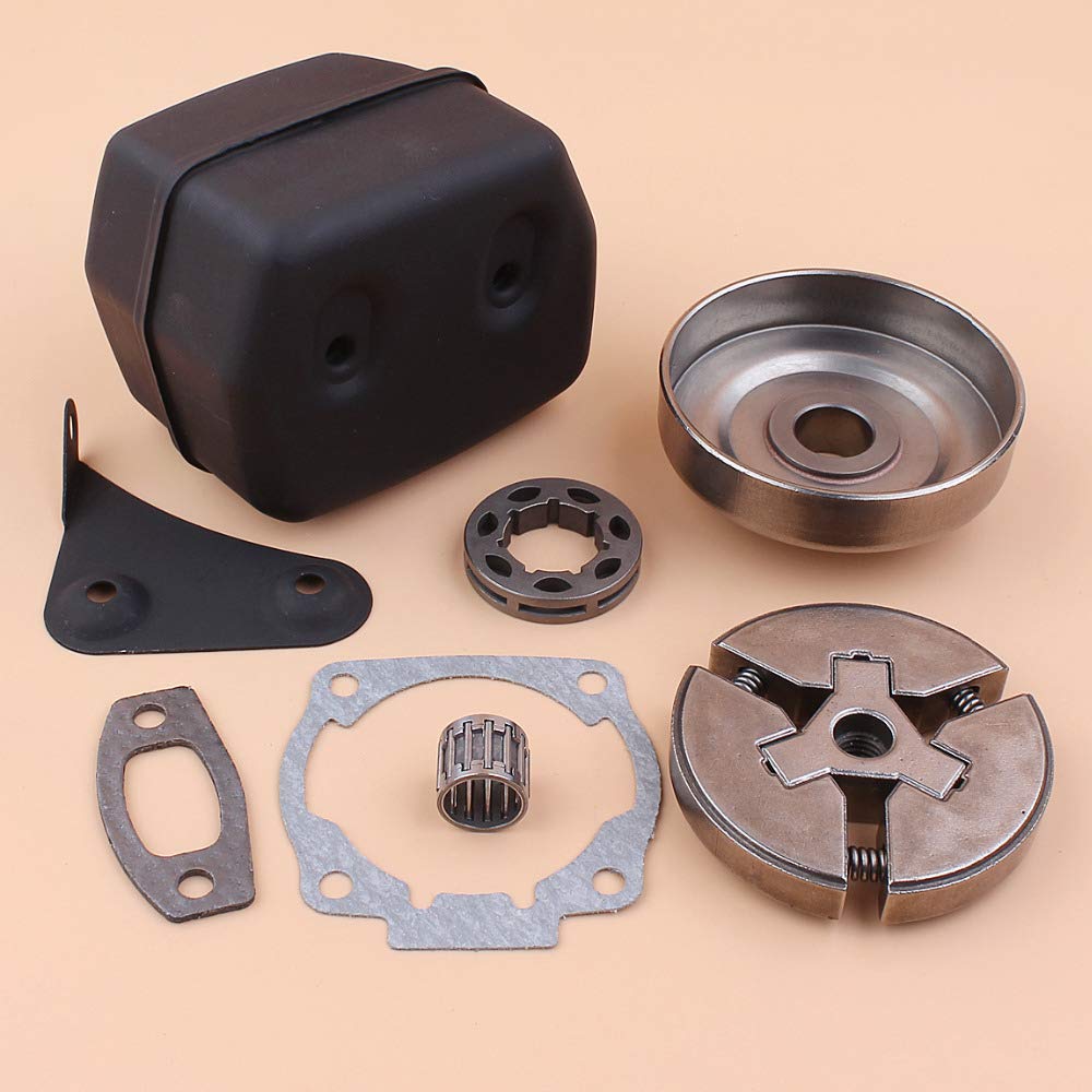 PEGGYLIN Kit de Juntas de silenciador de Escape de 3/8", Embrague, Tambor, piñón y llanta for motosierras de Gasolina Husqvarna 51, 55 y 55 Rancher.