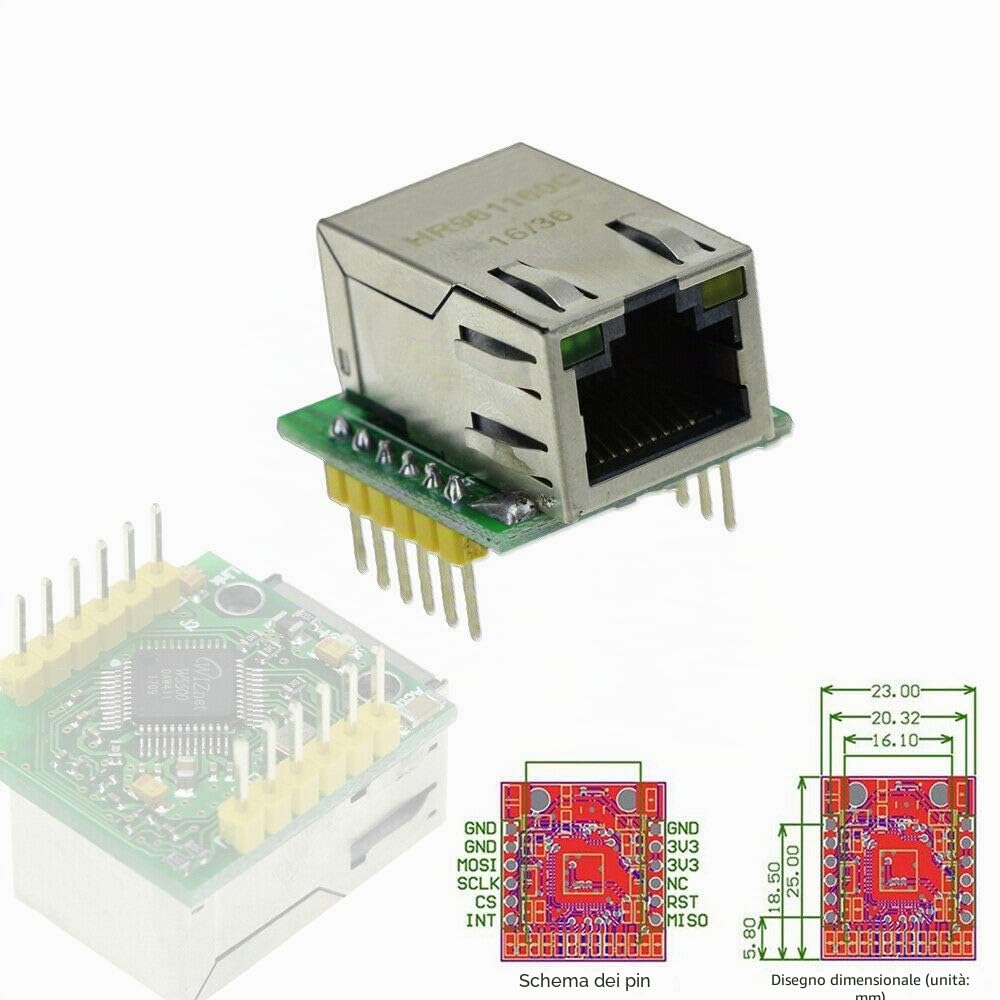 1 pz USR-ES1 Chip W5500 Nuovo convertitore SPI a LAN/Ethernet TCP/IP Mod