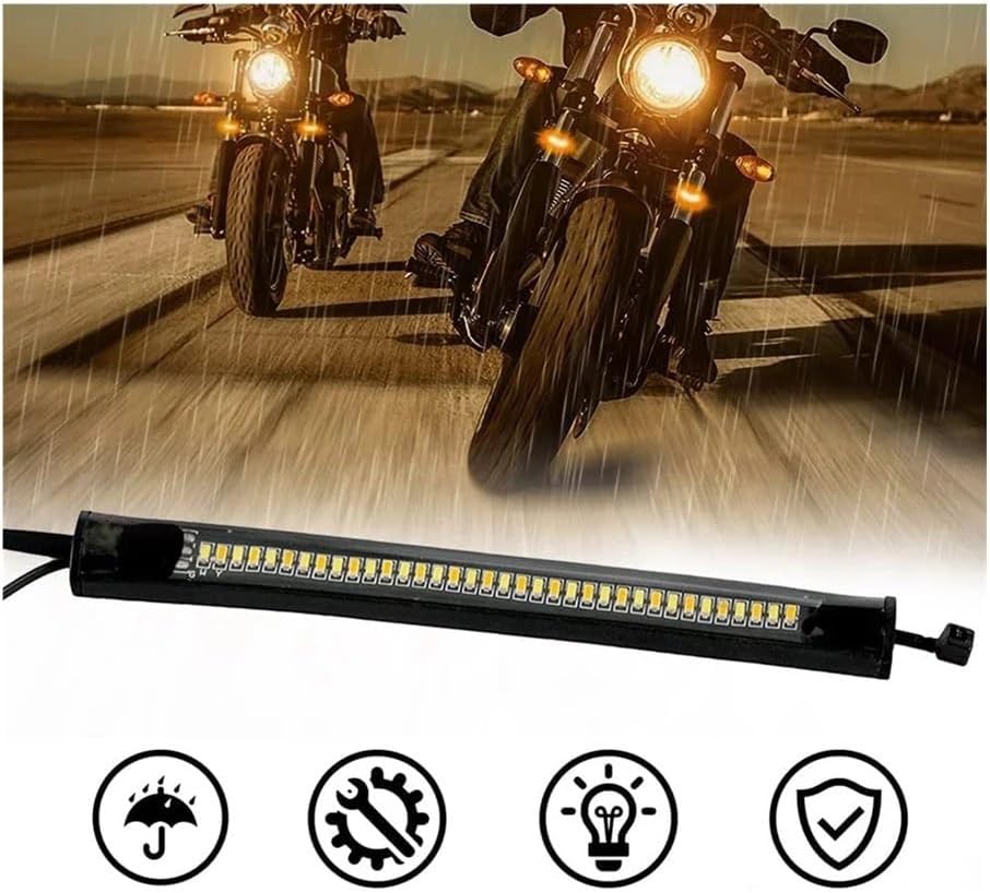 ターン シグナル リングストリップランプ 用点滅ウィンカー用 オートバイターンシグナルライト用 &amp; ディーアールエル用 アン