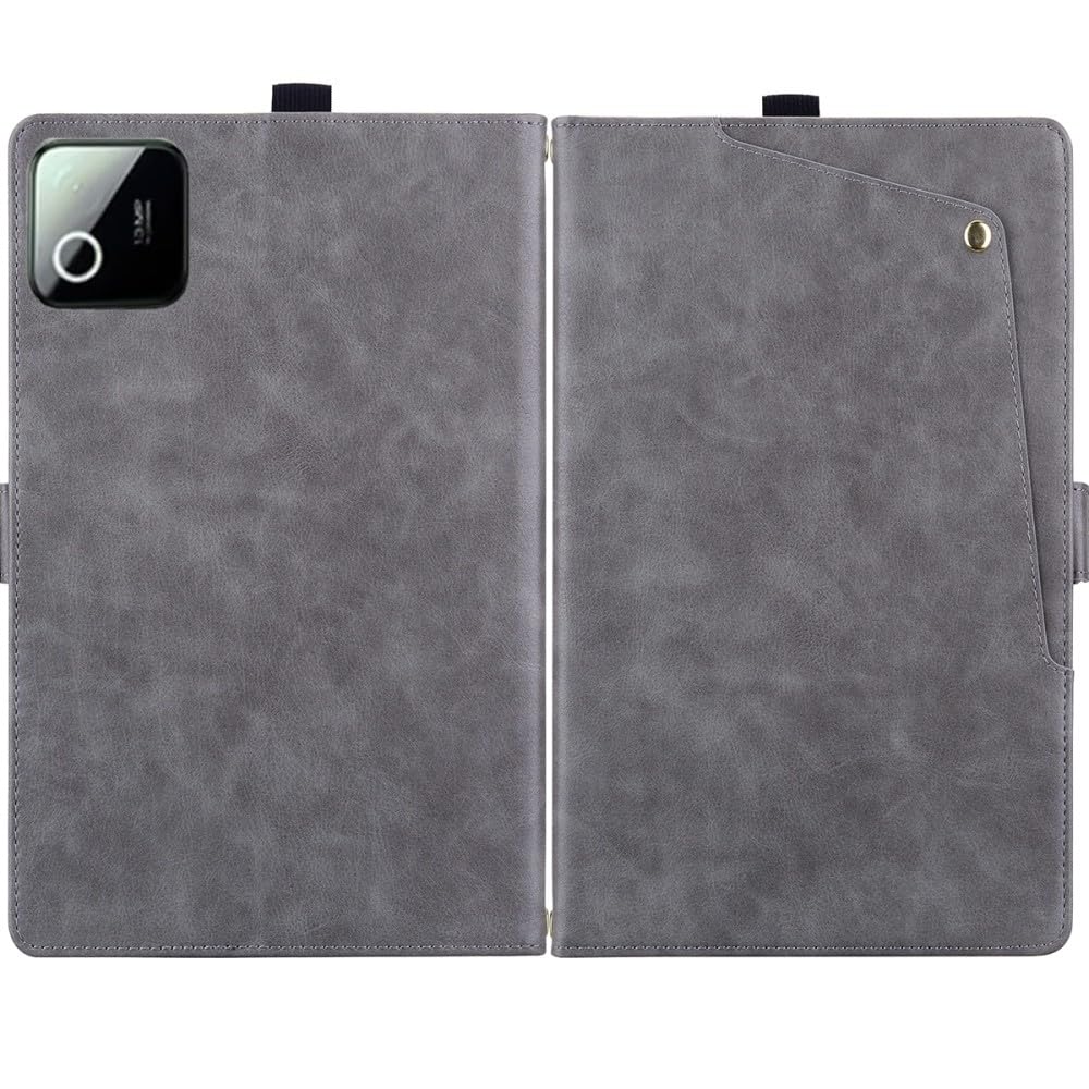 Generic Funda compatible con Xiaomi Pad 8 (color: gris) Flip Wallet Premium Leather Stand Back Flip Case Cover
