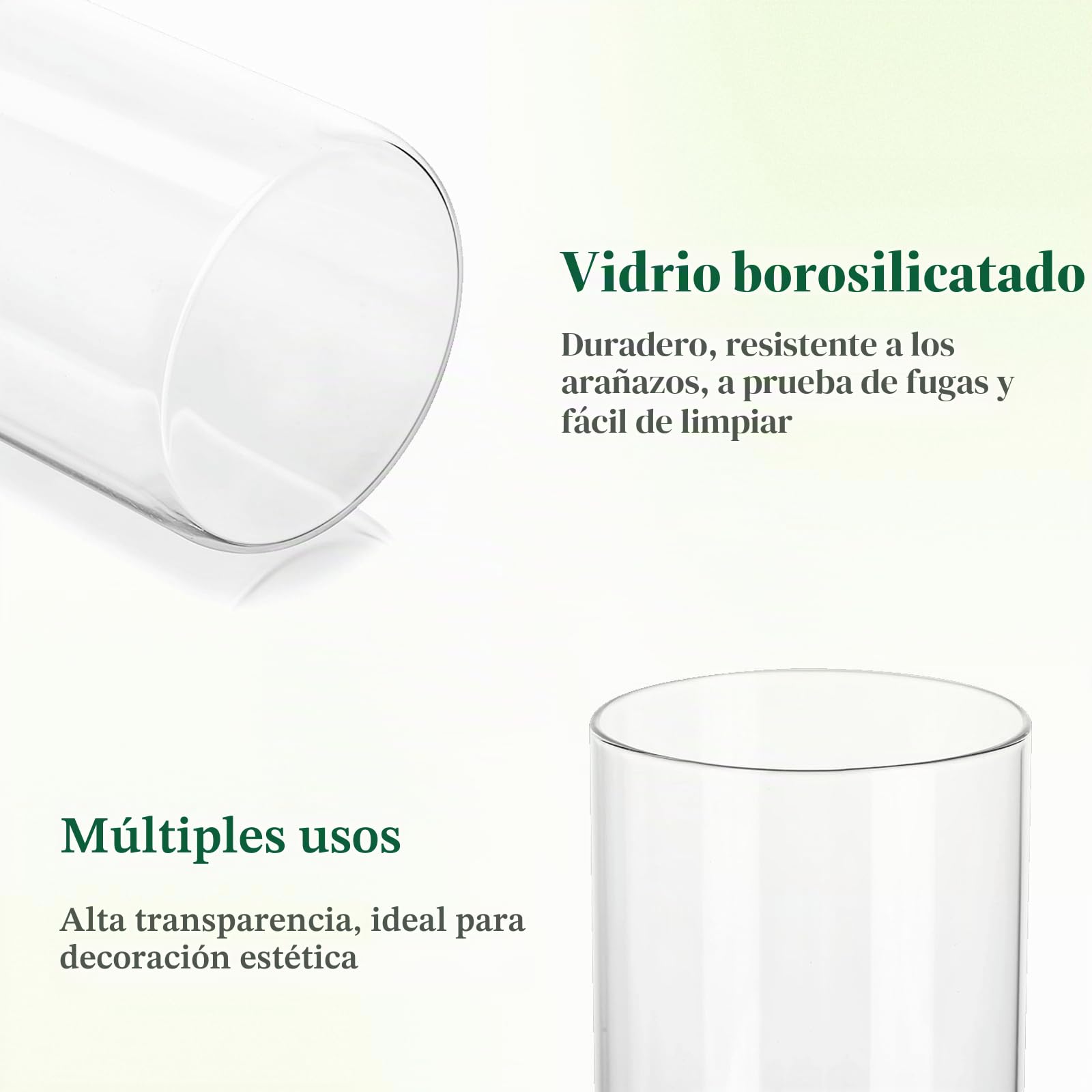 Hewory Jarrones cilíndricos de Vidrio para decoración de Mesa, Juego de 6 jarrones Transparentes para Eventos de Boda centros, portavelas de huracán para Velas flotantes, para Sala de Estar del hogar