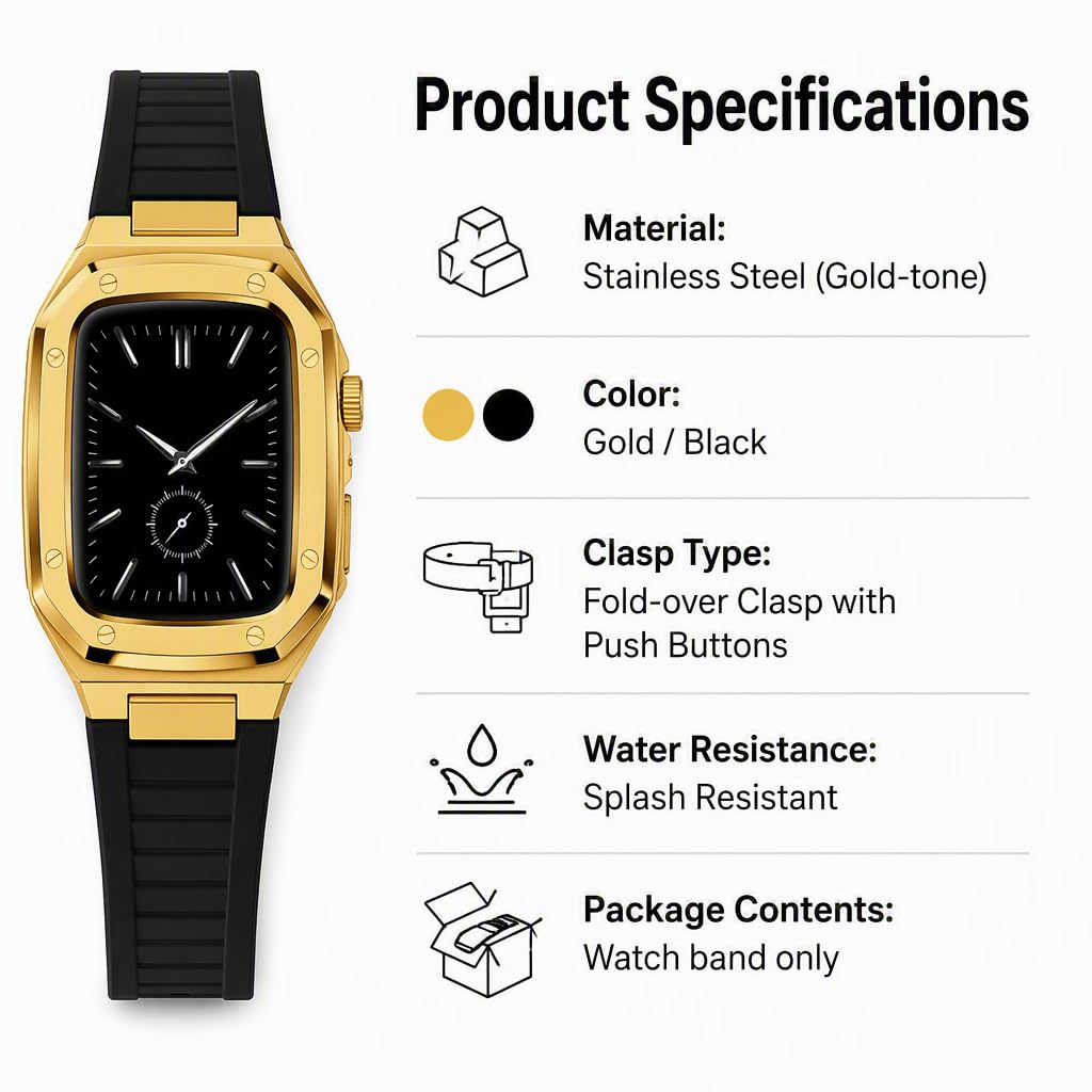 Cinturino in Metallo per Orologio da 44 mm, Cinturino in Acciaio Inossidabile Compatibile con Apple Watch Serie 9 8 7 6 5 4 3 2 1, Bracciale di Ricambio per 38 mm 40 mm (41MM)