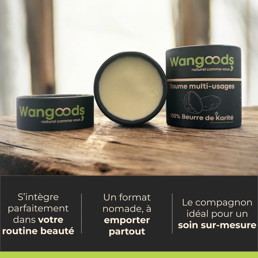 Zestaw 3 naturalnych balsamów wielofunkcyjnych - 100% czystego masła shea - intensywne nawilżenie i naprawa - 50 g na jednostkę - pielęgnacja ciała, włosów i ust - Wangoods