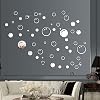 Little Bubble Mirror Wall Stickers, 58 PCS Removable Round Acrylic Mirror Wall Stickers Bubble Wall Decals, Self-Adhesive Circle Mirror Plastic Wall Tiles Home Wall Decoration for Living Room Bedroom