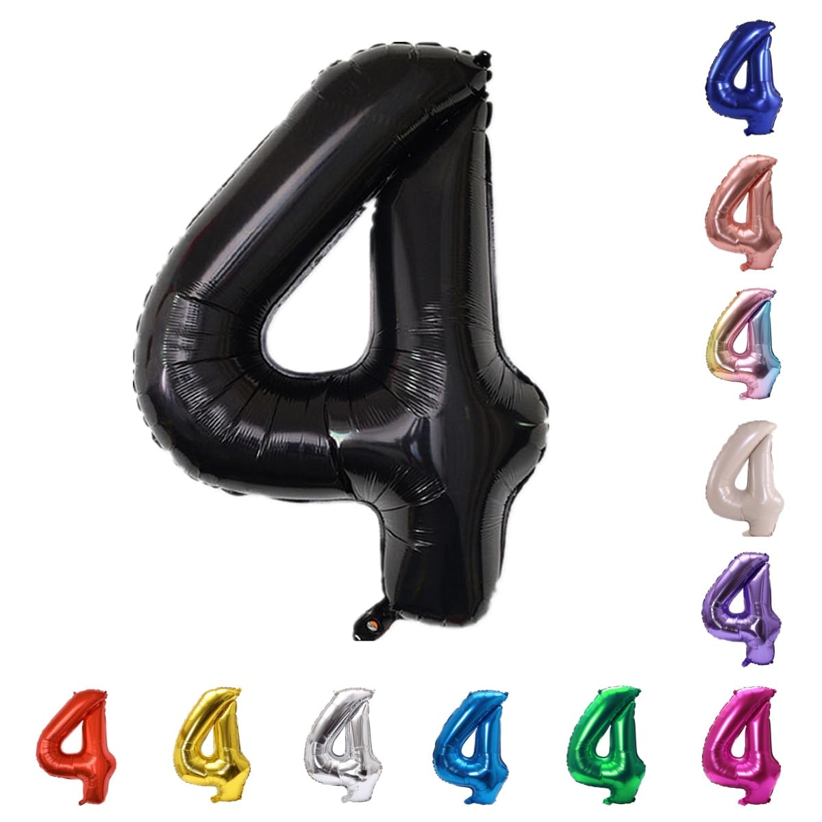 YPSelected 32 Inch Large Foil Helium Number Balloon Birthday Wedding Party 0-9 (Black, 4)