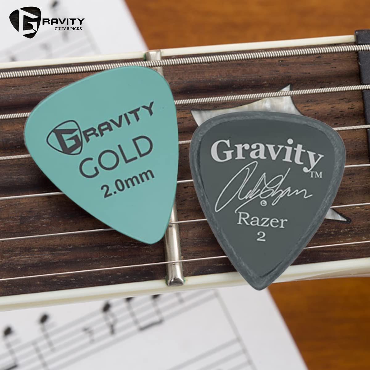 Gravity Gitarrenplektren aus Acryl, polierte Fasen, heller, lauter Klang und festerer Halt, erhältlich in verschiedenen Packungen, hergestellt in den USA