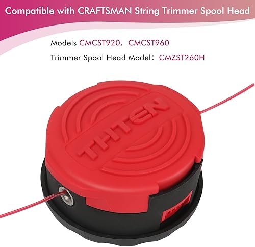Miniatura 3 de THTEN CMZST260H - Cabezal de carrete de repuesto compatible con Craftsman CMCST920 CMCST960 CMCST960E1 Tipo 1, CMCST920M1 Qucikwind Weedwacker