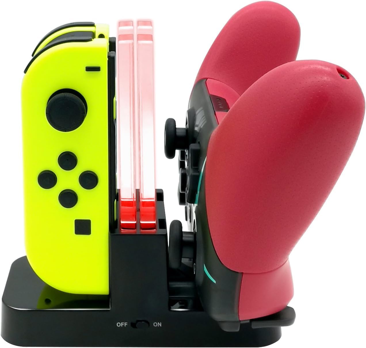 FastSnail Chargeur pour Nintendo Switch & modèle OLED pour Joycon, Station de Charge pour Joy-Con et Pro Controller avec indicateur de Charge et câble Type C