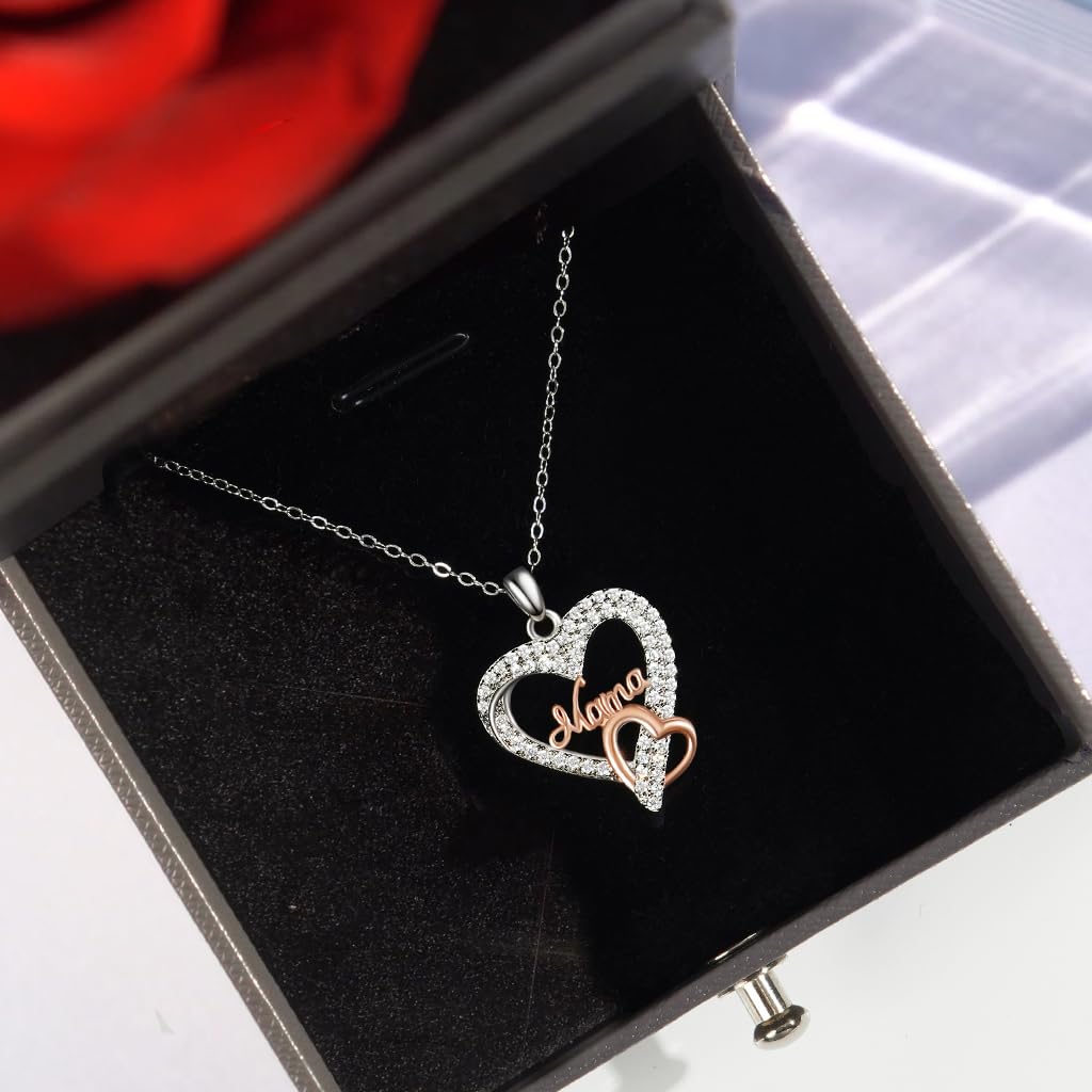 ADDWel Geburtstagsgeschenk für Mama Mutter - Ewige Rose Musikbox Spieluhr Geschenkset mit Mama Kette 925 Silber, Besonderes Geschenk zum Geburtstag oder Muttertag für Mutter von Sohn Tochter Ehemann