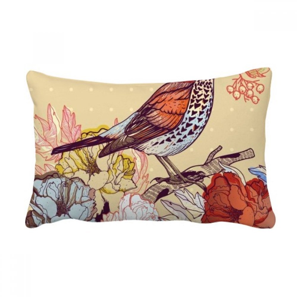 Coussin lombaires fatiguées oiseaux fleurs oreiller de soutien pour canapé