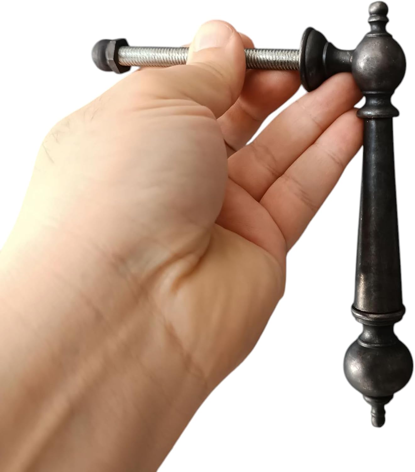 Teardrop Door Knocker for Slim and Narrow Frontdoors, Unlacquered Finish (Black Oxide)