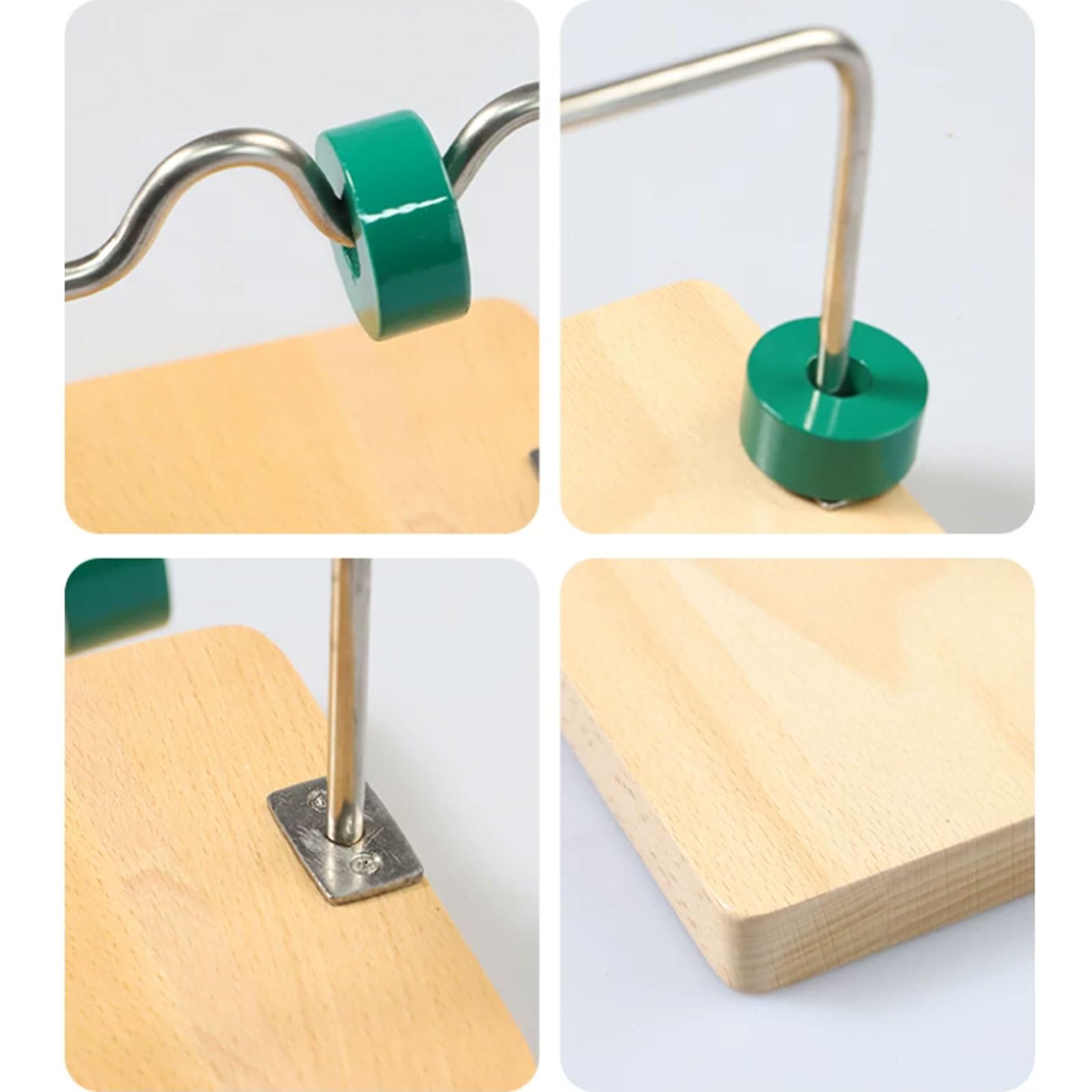 Montessori Wellen-Draht Grüner Ring Einsteckspielzeug | Kleinkind Feinmotorik Sensorisches Spielzeug Hand-Auge-Koordination Holz Pädagogisches Spielzeug