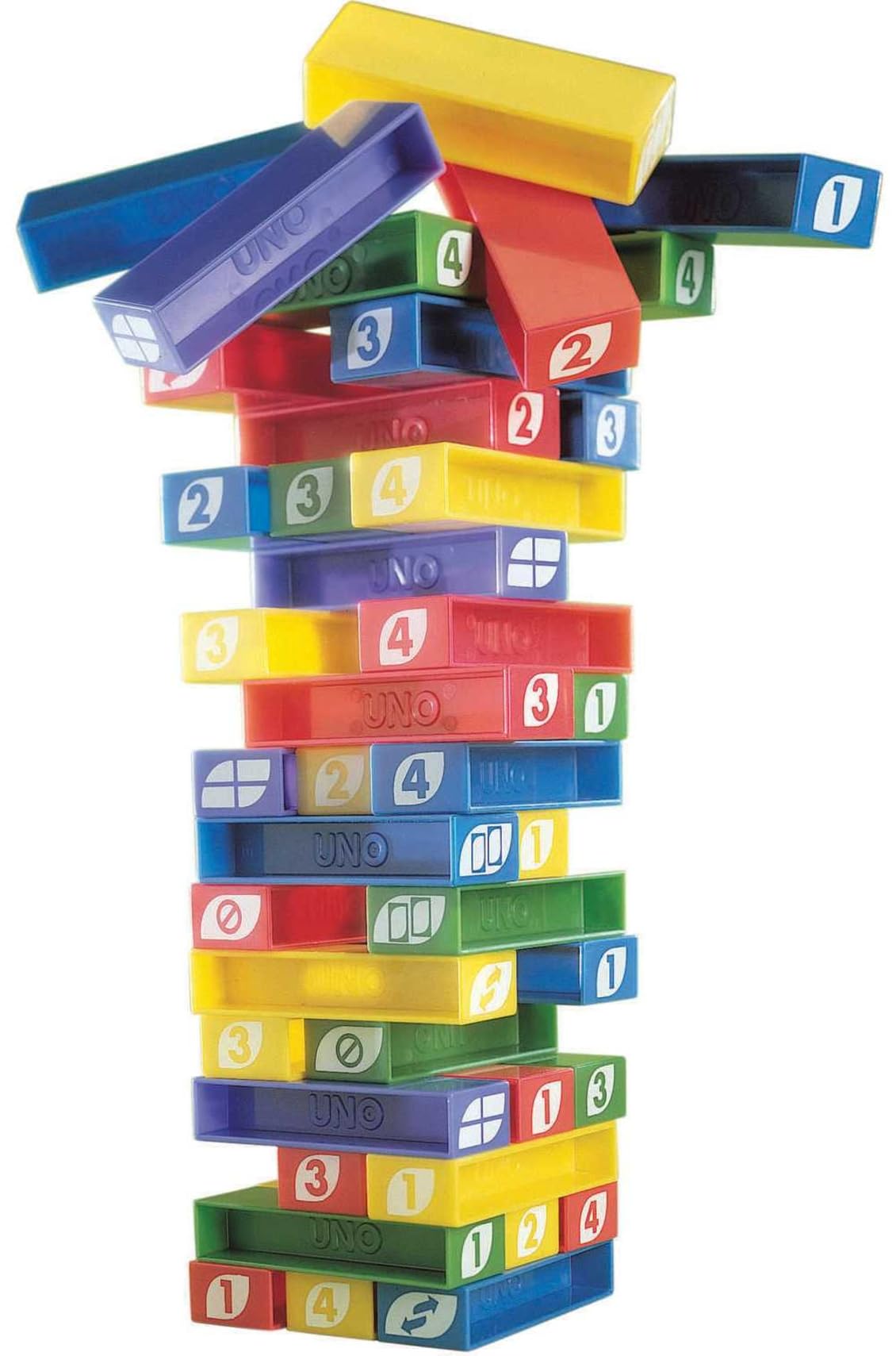 Mattel Games UNO StackoGame for Kids and Family with 45 Colored Stacking Blocks, Loading Tray and Instructions, Makes a Great Gift for 7 Year Olds and Up (43535) — Amazon image 6
