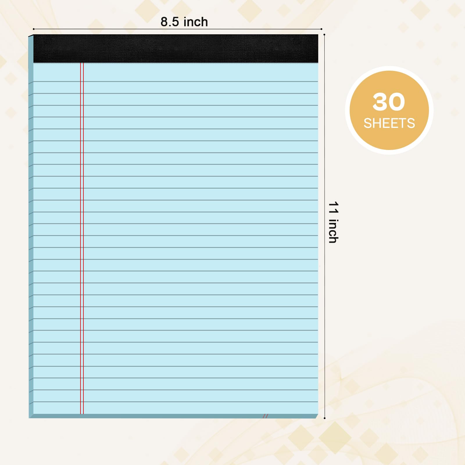 Paquete de 4 blocs legales azules de 8.5 x 11 pulgadas, bloc de notas azules de 8.5 x 11 pulgadas, bloc de notas de 8.5 x 11 pulgadas, bloc de escritura microperforado, bloc de papel rayado ancho,