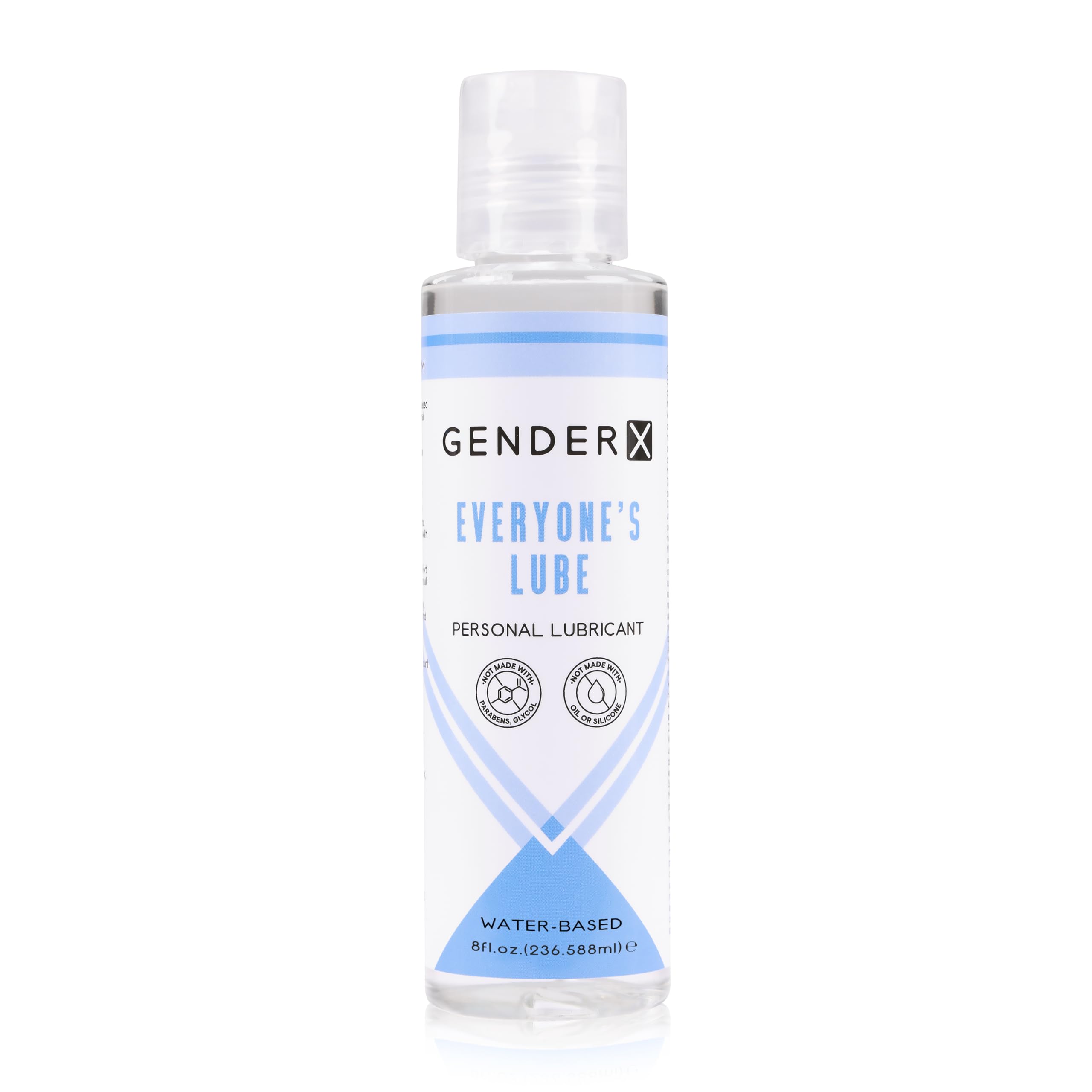 Gender X Everyone's Lube, Silky Smooth Water-Based Personal Lubricant for Men & Women - Toy Friendly, Non-Staining, Long-Lasting, and Condom Compatible, 8 fl oz